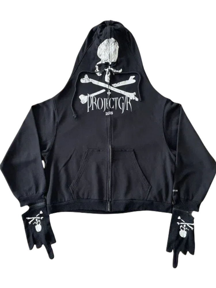 "Gr 25Ss Skull Gloves Hoodie"