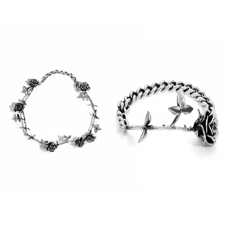 "Erd Style Rose Necklace & Bracelet "